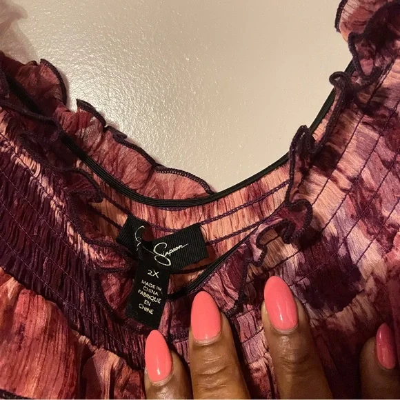 Summer dress in tie and dye. Off shoulders, maxi dress - Picture 5 of 5